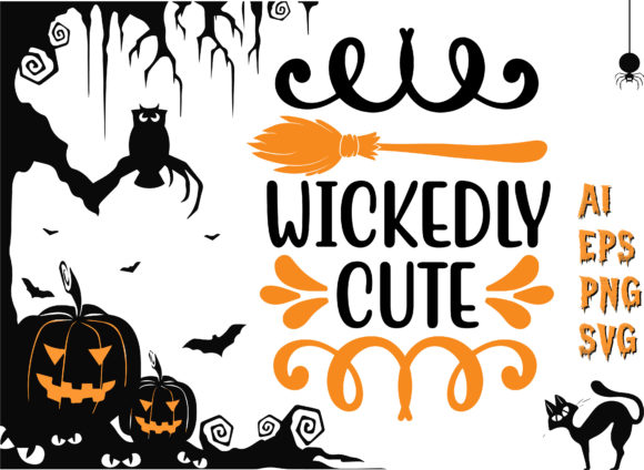 A Wickedly Cute Halloween T-Shirt Design for Crafts and Graphics