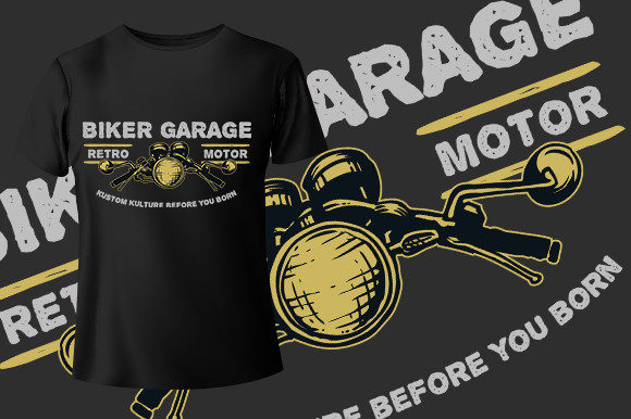 Biker Garage Motorcycle Graphics for Crafters & Print Templates