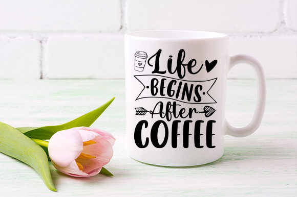 Brand Designer Reviews: Life Begins After Coffee Graphic
