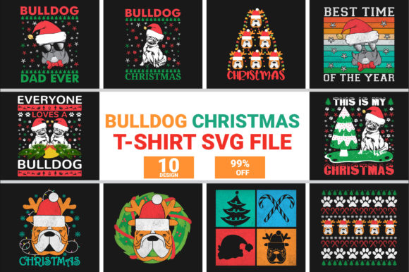 Bulldog Christmas Graphics: A Sublimation Crafts Asset Review