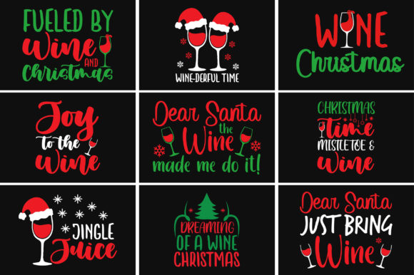 Christmas Wine SVG Design Bundle: A Festive Graphics Asset for Crafts & Brands