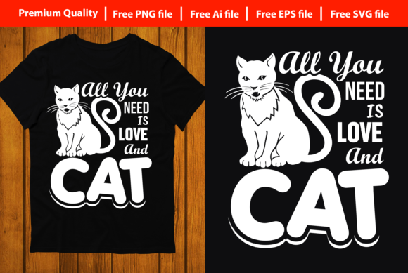 Graphic Design Asset Review: A Stylish Cat T-shirt Design for Crafts and Blog Graphics