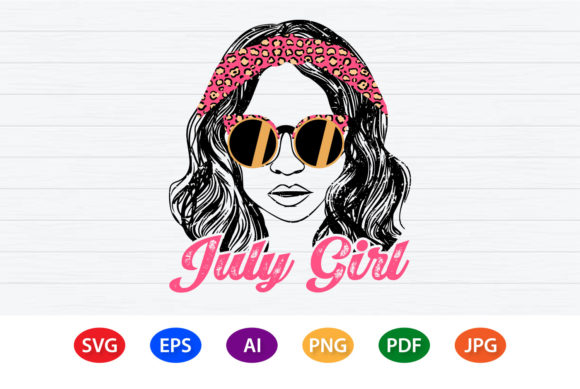 July Girl Birthday Crafts Graphic for Client Projects