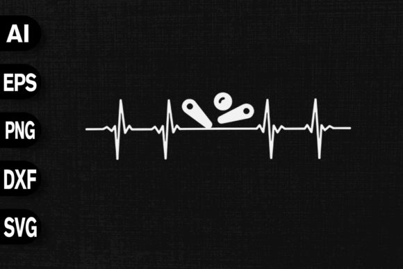 Pinball Heartbeat: A Playful Graphic for Crafters and T-Shirt Designs