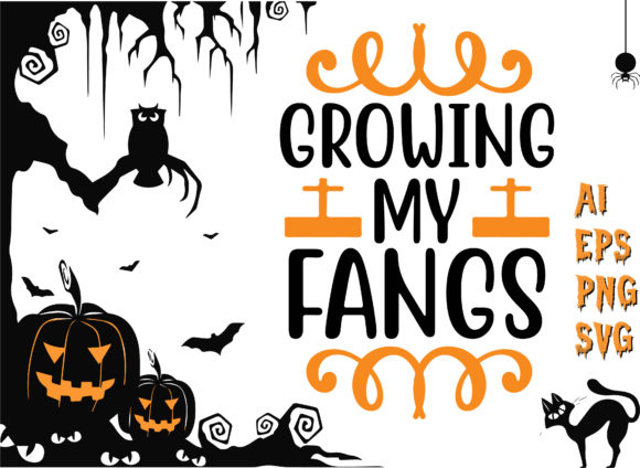 The Growing My Fangs Halloween T-Shirt Graphics for Crafts