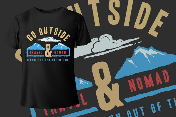 Travel & Nomad T-Shirt Design: A Versatile Graphics Asset for Print Templates